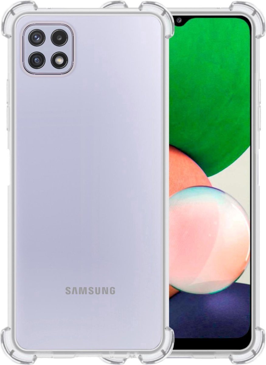 Ceezs siliconen hoesje geschikt voor Samsung Galaxy A22 5G TPU hoesje shockproof case transparant backcover