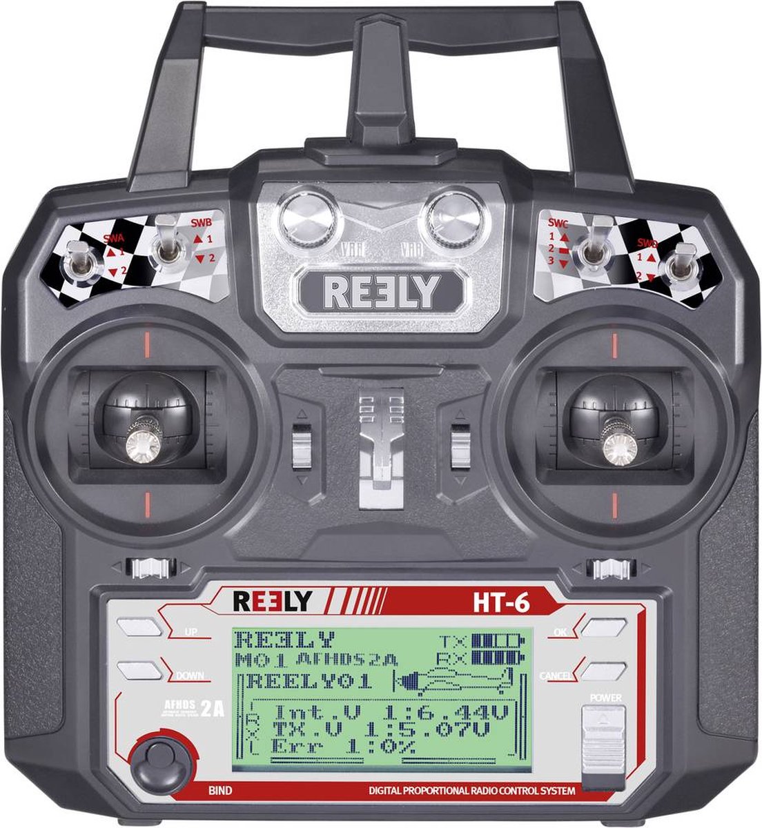 Radiocomando Reely HT-4 2,4 GHz, 4 Canali, Con Ricevitore - Per Aeromodelli, Auto E Navi, Portata 500 M