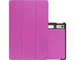Hoes - Geschikt voor Lenovo Tab P11 Pro - Dun & Stevig - Trifold Bookcase - Hard Cover Case - Met Uitsparing Geschikt voor Lenovo Pen - Hardcover Book - Tablet Hoesje - Paars