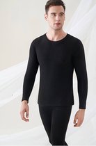 Chibaa - Unisex Winter Thermo Fleece Sweater - Pullover - Loungetrui - Zacht en Warm - Gevoerde binnenzijde - Zwart - Maat: XXL