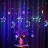 Lichtgordijn kerst 138LED - Multicolor - kertverlichting - sterren en maan