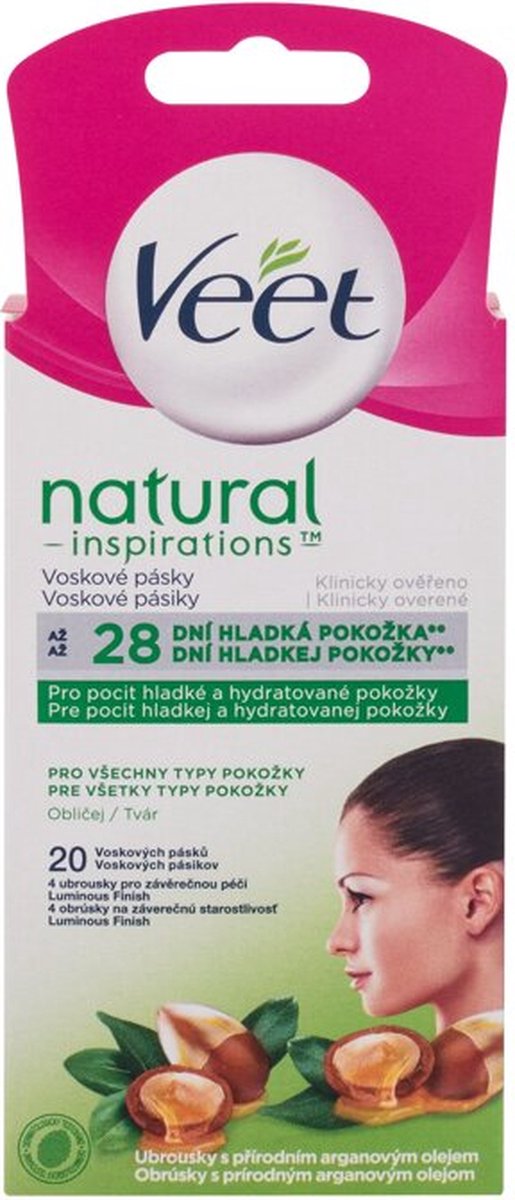 Veet - Cold Wax Tapes for Face with Argan Oil 20 Pcs -