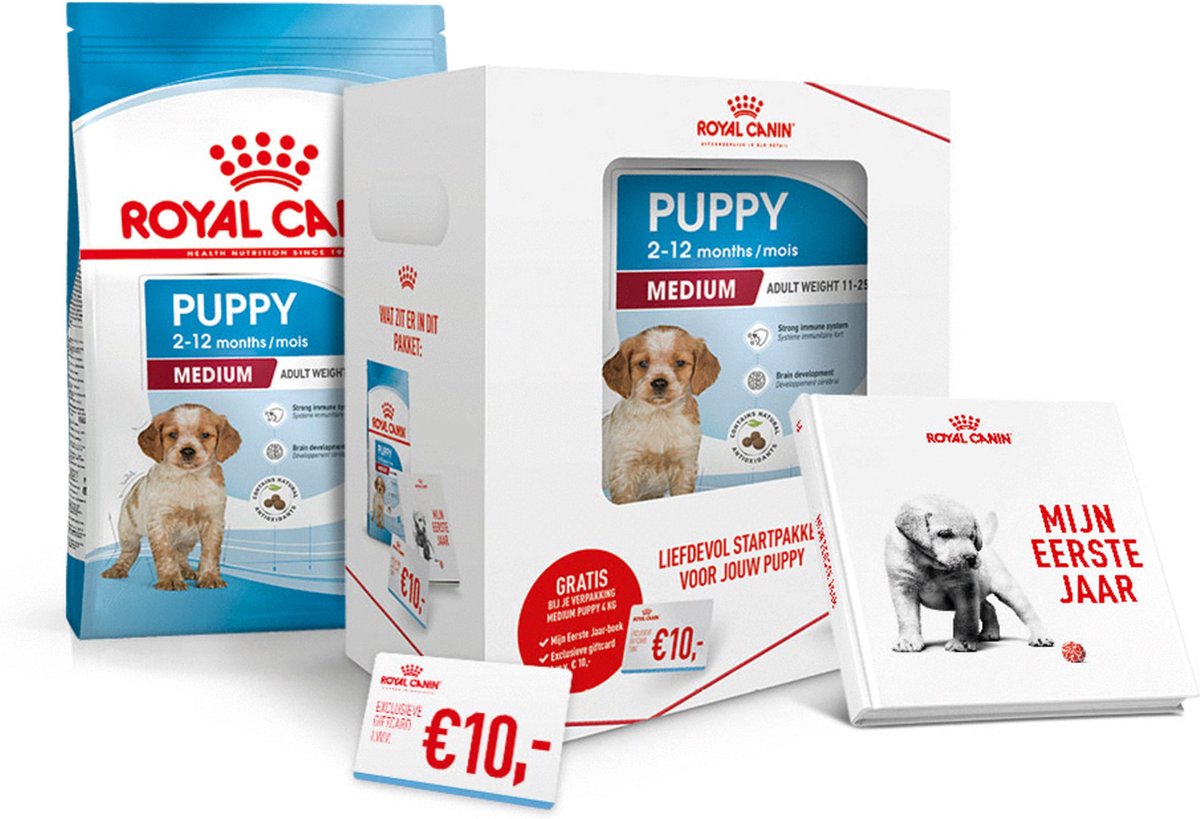 Royal Canin Medium Start Pakket - Puppy-Hondenvoer - Box + 4 kg | bol.com