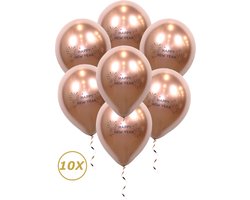 Oud En Nieuw Versiering 2024 Happy New Year Ballonnen Nieuw Jaar Feest Artikelen Decoratie Helium Rose Goud – 10 Stuks