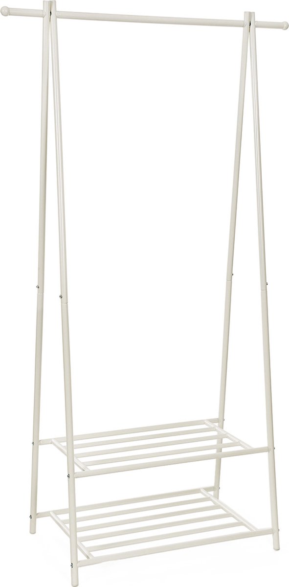Niort Kledingrek - metalen - kledingstang - kapstok met schoenenrek - 87,5 x 155 x 41 cm (