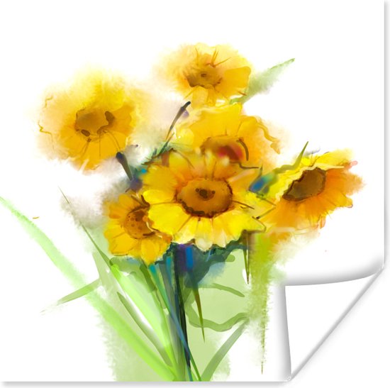 Affiche Huile - Tournesols - Couleurs - 75x75 cm