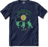 Flower Power - Take More Chances, Dance More Dances - Vintage Aesthetic - T-Shirt - Heren - Navy Blue - Maat L