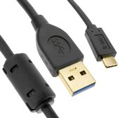 BeMatik - Kabel USB-C 3.1 mannelijk naar USB-A 3.1 mannelijk 20 cm met ferrieten en gouden connectoren