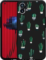 Nothing Phone (1) Hoesje Zwart Cactus - Designed by Cazy