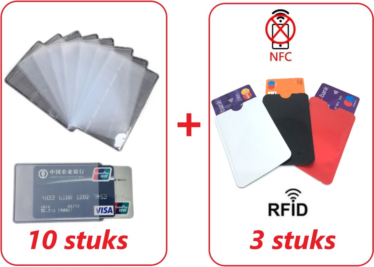 Paquet de 10 porte-cartes transparents / Protecteur de carte bancaire /  Housse de... | bol