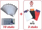 Transparante kaarthouders 10 Pack + RFID Bankpas beschermers / Kaart beschermhoes / Plastic card Id houder / Creditcard beschermhoes / visitekaart bescherming.