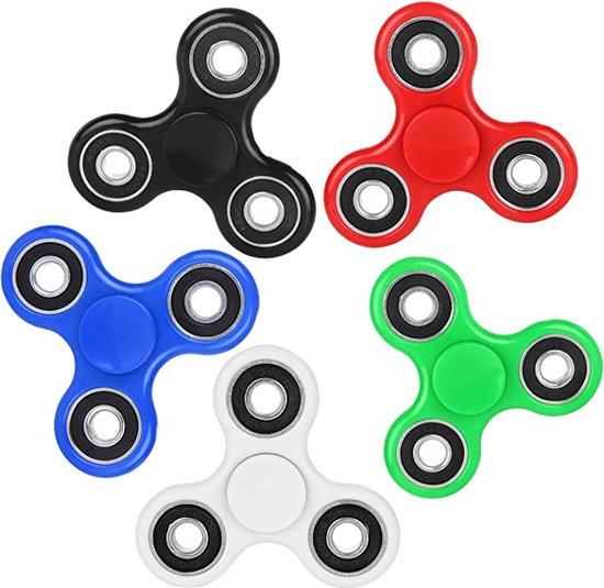 5 Fidget Spinners colorés en métal