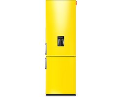 NUNKI LARGEH2O (Lucid Yellow Gloss All Sides) Combi Bottom Koelkast, E, 197+71l, Handle, Waterdispenser
