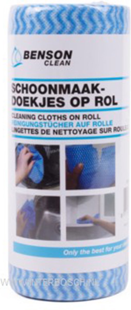 Goedkoopste Benson Reinigingsdoekjes - 50x stuks - schoonmaakdoekjes op rol - blauw