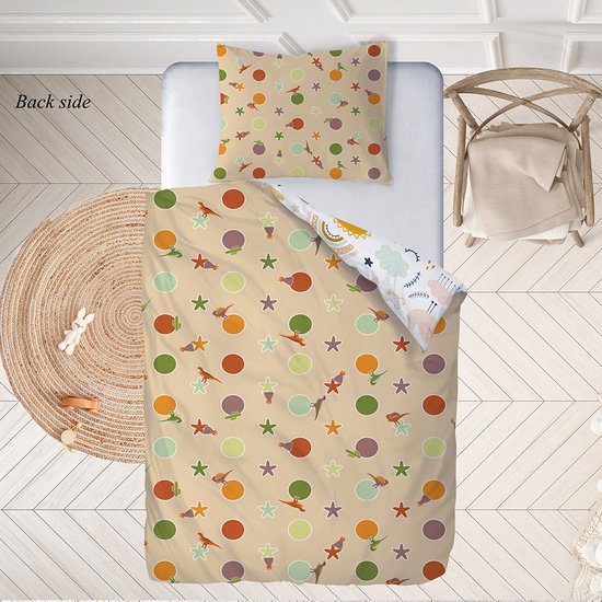 Ulticool Dekbedovertrek - Beddengoed Dieren Safari Dinosaurus - 140 x 200 cm Kussensloop 60 x 70 cm - voor Dekbed 1 Persoons Kamer - Dino Slaapkamer Kinderkamer Babykamer Peuter Cadeau - Sinterklaas Cadeautjes Kinderen - Decoratie - Jongens Meisjes van Ulticool — afbeelding 3