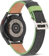 Strap-it Smartwatch bandje leer 22mm - leren horlogeband geschikt voor Huawei Watch GT 2 46mm / GT 3 46mm / GT 3 Pro 46mm / Watch 3 (Pro) / GT 2 Pro - Polar Vantage M / M2 / Grit X - Xiaomi Mi Watch / Xiaomi Watch S1 (Pro) / Watch 2 Pro - zwart-groen