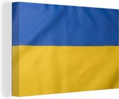 Canvas Schilderij Close-up van de vlag van Oekraïne - 120x80 cm - Wanddecoratie