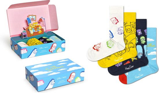 Happy Socks The Simpsons XSIM09-0200 4-Pack Clouds In The Sky Gift Set - maat 41-46 giftbox