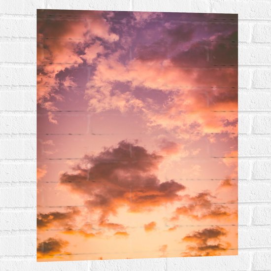 WallClassics - Muursticker - Pastelkleurige Wolken - 60x80 cm Foto op Muursticker