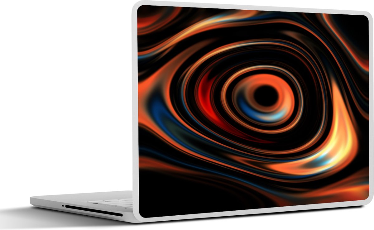 Laptop sticker - 13.3 inch - Cirkel - Patronen - Oranje - 31x22,5cm - Laptopstickers - Laptop skin - Cover