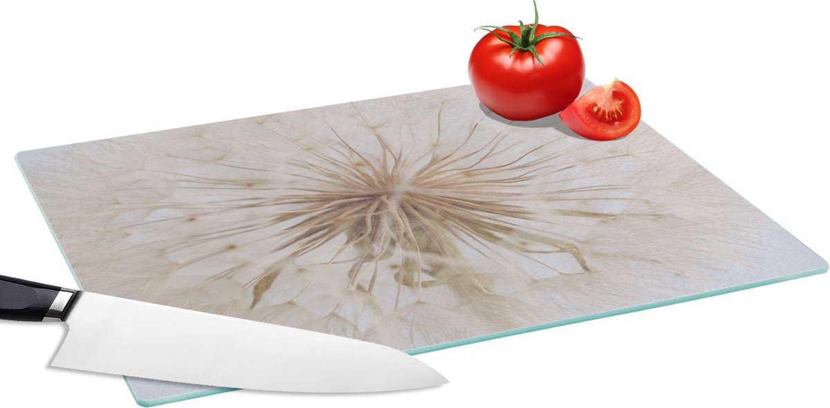 Glazen Snijplank - 39x28 - Bloemen - Paardenbloem - Design - Snijplanken Glas