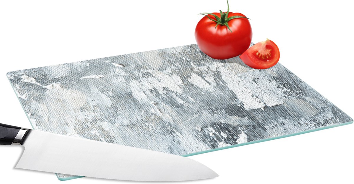 Glazen Snijplank - 28x20 - Verf - Industrieel - Design - Snijplanken Glas