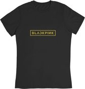 Black Pink Gold Logo - K-POP K-Drama Muziek Band Koreaans - T-Shirt Maat M