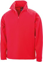 Rode dunne unisex fleece trui met halve rits merk Result maat L