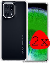 Hoes Geschikt voor OPPO Find X5 Pro Hoesje Siliconen Back Cover Case - Hoesje Geschikt voor OPPO X5 Pro Hoes Cover Hoesje - Transparant - 2 Stuks