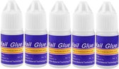 Goodbitz® - Nagellijm - 5 stuks - Lijm nagels - Lijm kunstnagels - Lijm tips - Nagellijm voor nepnagels - Nagellijm voor tips - Nagellijm voor kunstnagel - Nagellijm steentjes - Tiplijm - Nail glue - Glue tips - Nageltips - Tip lijm kunstnagels
