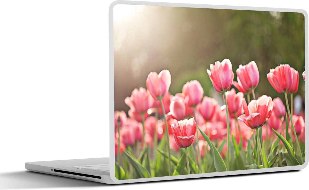 Laptop sticker - 13.3 inch - Tulpen - Zon - Lente - 31x22,5cm - Laptopstickers - Laptop skin - Cover