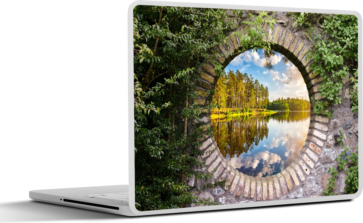 Laptop sticker - 14 inch - Bomen - Water - Doorkijk - 32x5x23x5cm - Laptopstickers - Laptop skin - Cover