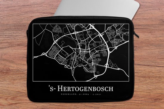 Housse pour ordinateur portable 15,6 pouces - Carte - 's-Hertogenbosch - Plan de la ville - Carte - Housse pour ordinateur portable