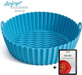 Airfryer Siliconen Bakje - Heteluchtfriteuse Accesoires - Bakvorm - Mandje - 20cm - Blauw