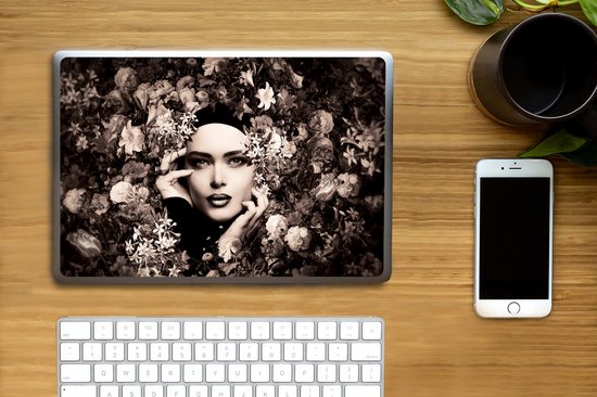 Sticker ordinateur portable - 11,6 pouces - Femme - Fleurs - Botanique - Nature