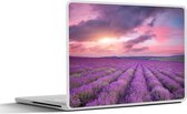 Laptop sticker - 17.3 inch - Lavendel - Paars - Wolken - Bloemen - 40x30cm - Laptopstickers - Laptop skin - Cover