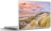 Laptop sticker - 11.6 inch - Strand - Zee - Duin - Zonsondergang - 30x21cm - Laptopstickers - Laptop skin - Cover