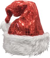 Witbaard Kerstmuts Met Pailletten 57 Cm Polyester Rood