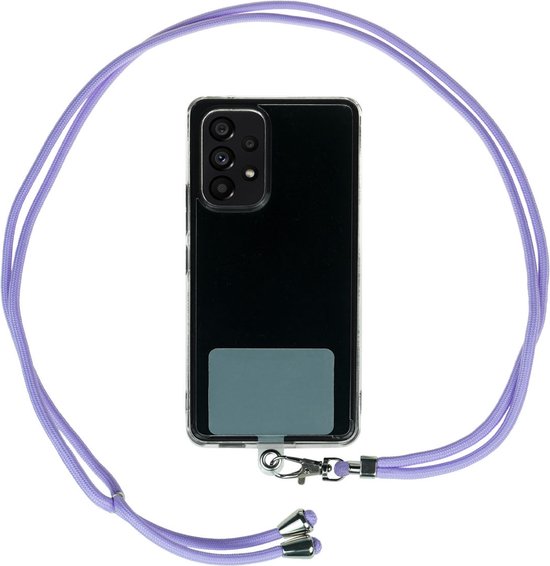 AMAYO - Universeel telefoonkoord om om te hangen, telefoonhanger, mobiele telefoonketting, parels, sleutelband, polsband, telefoonband, koord, smartphone en mobiele telefoon hoes (universele witte