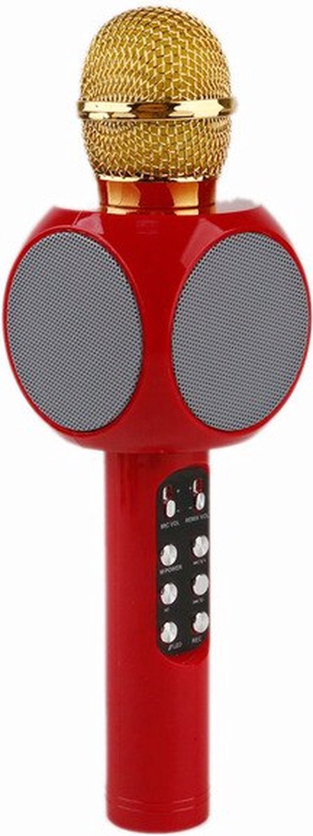HANDHELD KTV WS-1816 ROOD Draadloze Bluetooth Ktv Karaoke Microfoon Speaker Usb Led Light Music Audio Telefoon Speaker Voor Mobiele Telefoon Muziekspeler