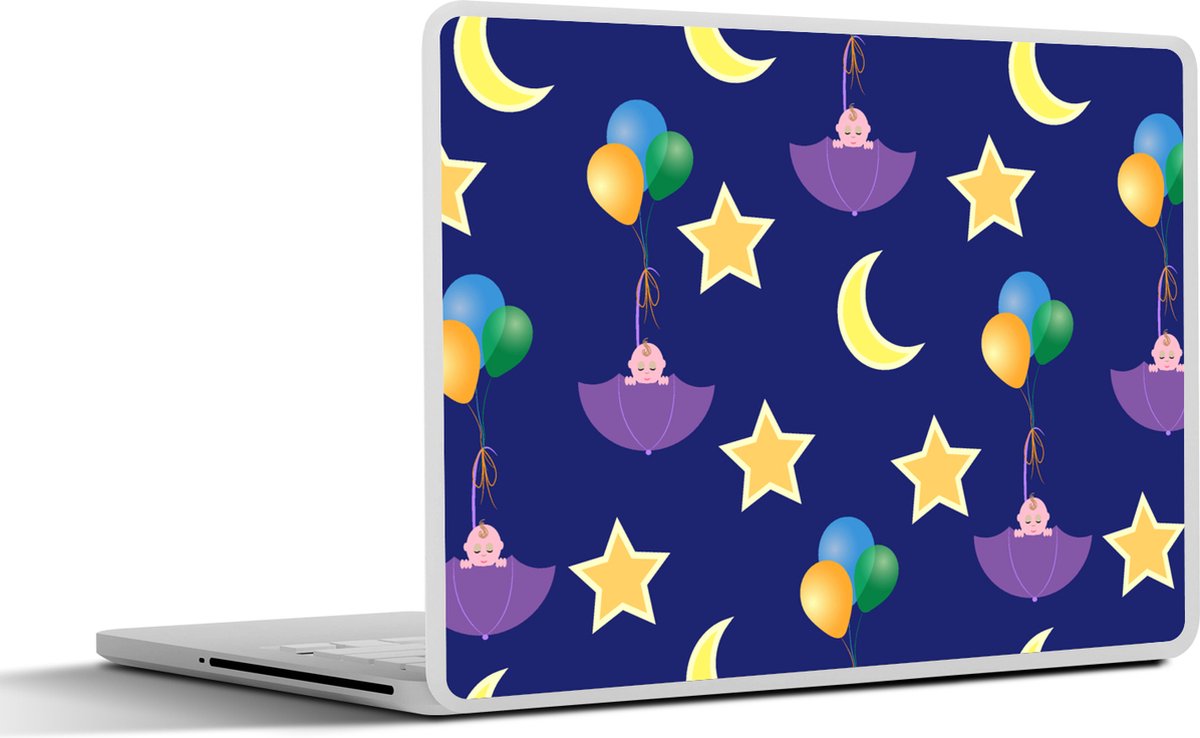 Laptop sticker - 13.3 inch - Sterren - Patronen - Paraplu - Geboorte - 31x22,5cm - Laptopstickers - Laptop skin - Cover