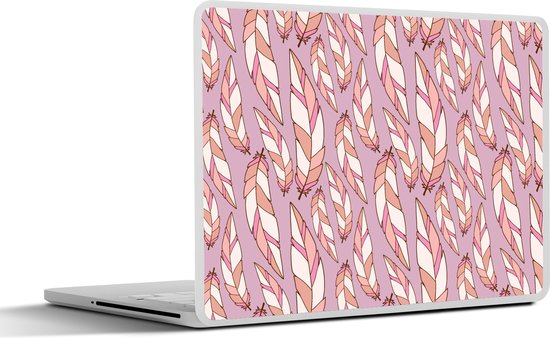 Laptop sticker - 11.6 inch - Roze - Veren Patronen