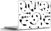 Laptop sticker - 17.3 inch - Line Art - Abstract - Zwart Wit - Patroon - 40x30cm - Laptopstickers - Laptop skin - Cover