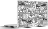 Laptop sticker - 10.1 inch - Huis - Patronen - Londen - 25x18cm - Laptopstickers - Laptop skin - Cover