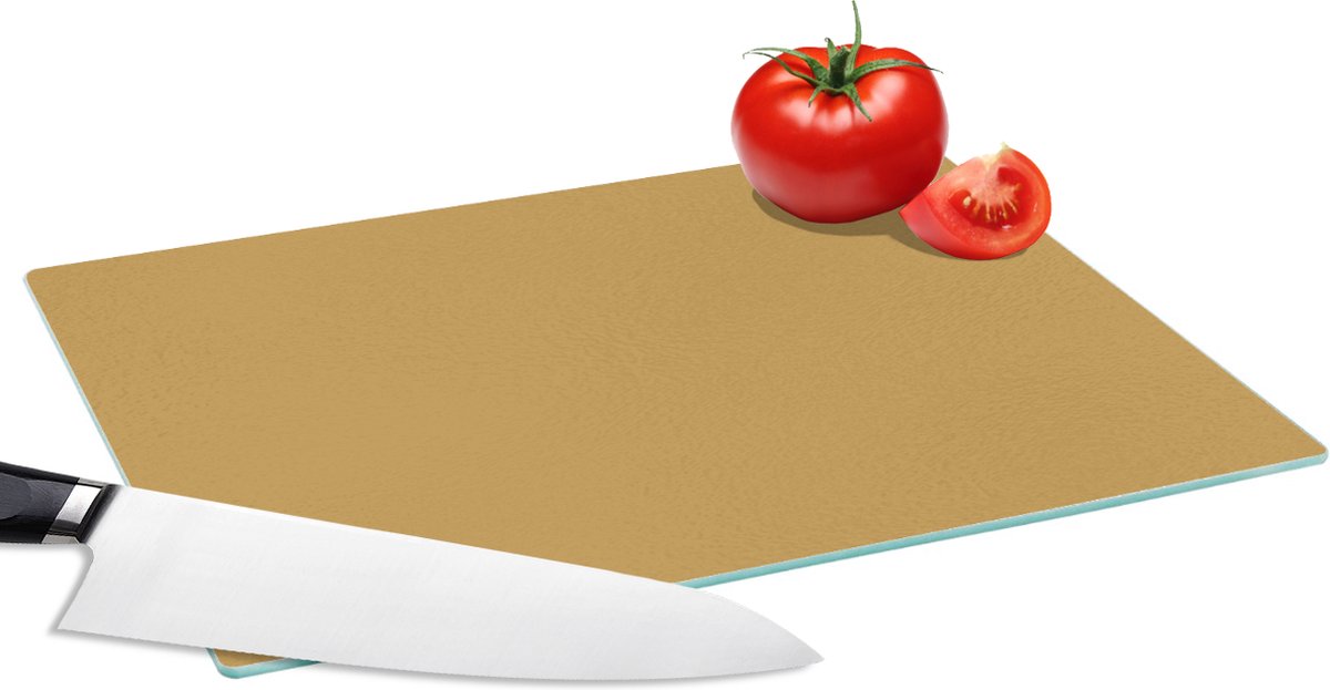 Glazen Snijplank - 28x20 - Okergeel - Kleur - Herfst - Geel - Effen - Kleuren - Snijplanken Glas