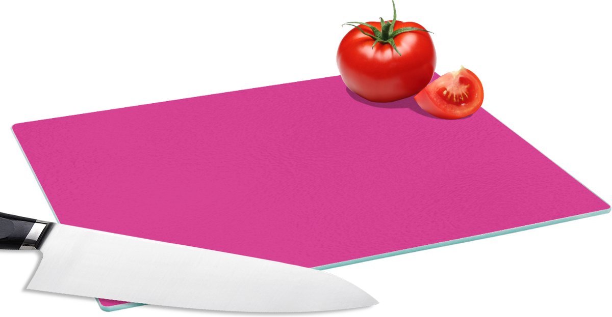 Glazen Snijplank - 28x20 - Fuchsia - Neon - Kleuren - Snijplanken Glas