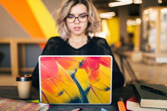 Laptop sticker - 12.3 inch - Veren structuur van een papegaai - 30x22cm - Laptopstickers - Laptop skin - Cover