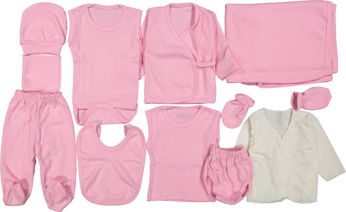 new born kleding- maat 56- roze- baby meisje