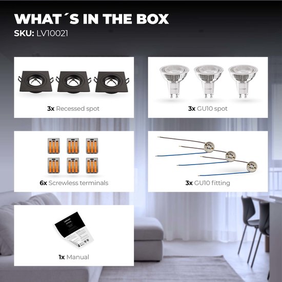 Kit éclairage Rail LED Smart 3m + 8 Spots - RGB, Blanc, Dimmable - Culot GU10 - Pour Salon, Boutique