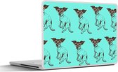 Laptop sticker - 17.3 inch - Jack Russell - Hond - Patronen - Bril - 40x30cm - Laptopstickers - Laptop skin - Cover
